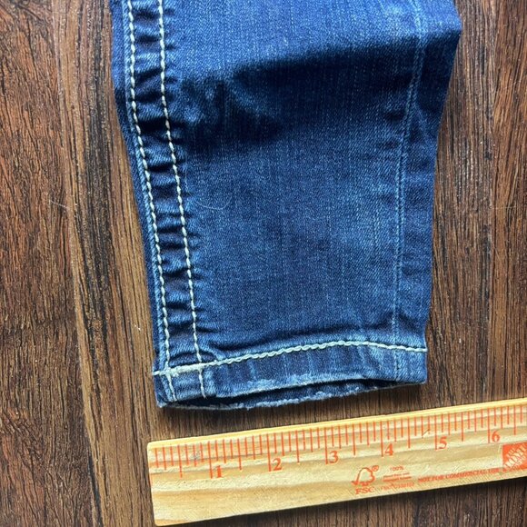 Miss Me Skinny Jeans Rhinestone Floral Pockets Distressed Medium Wash Size 25 - Picture 9 of 12